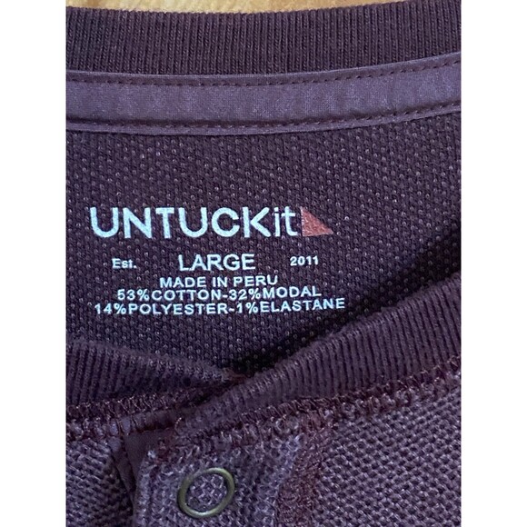 Untuckit Schrock Henley Shirt Size Large Pullover Red Maroon Streetwear Workwear - Picture 3 of 8